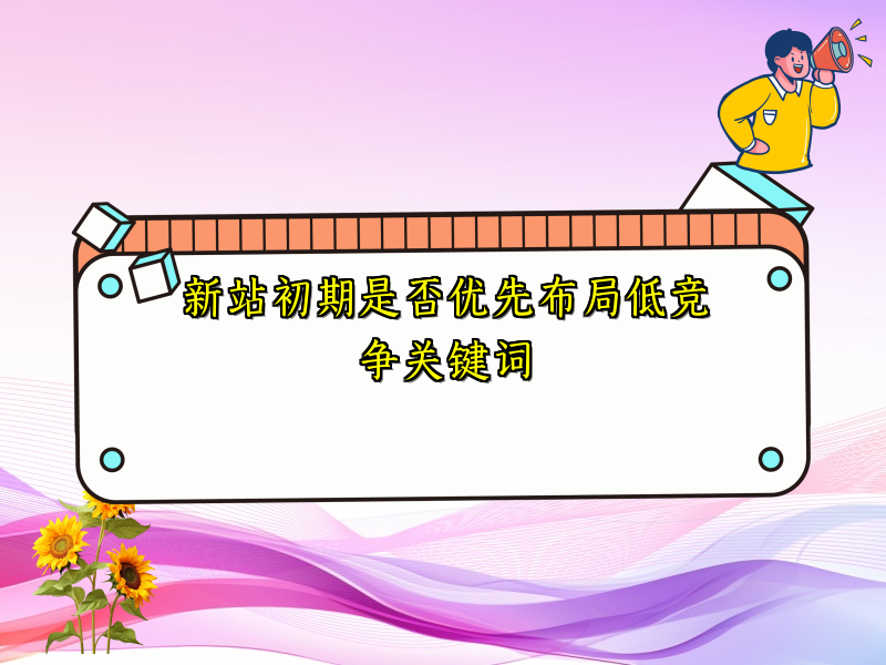 新站初期是否优先布局低竞争关键词