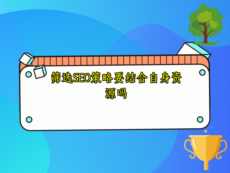 筛选SEO策略要结合自身资源吗