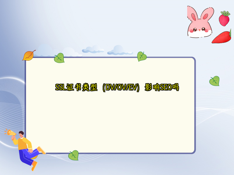 SSL证书类型（DV/OV/EV）影响SEO吗