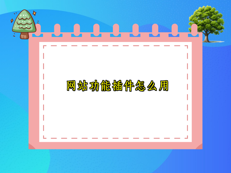 网站功能插件怎么用