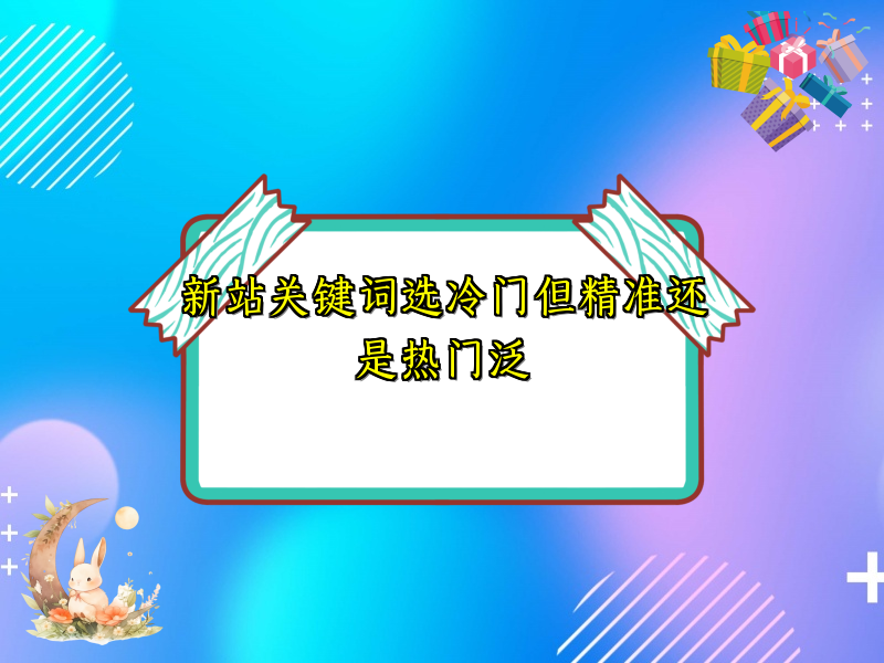 新站关键词选冷门但精准还是热门泛