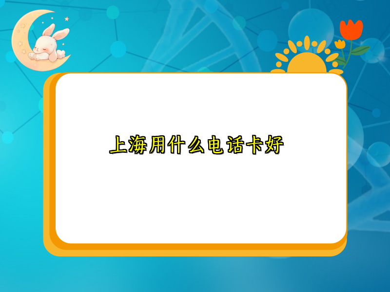 上海用什么电话卡好
