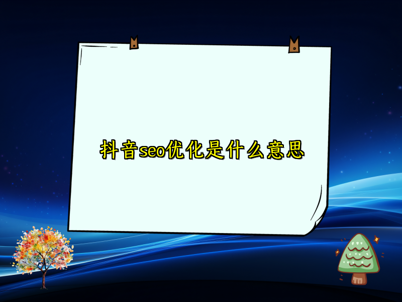 抖音seo优化是什么意思