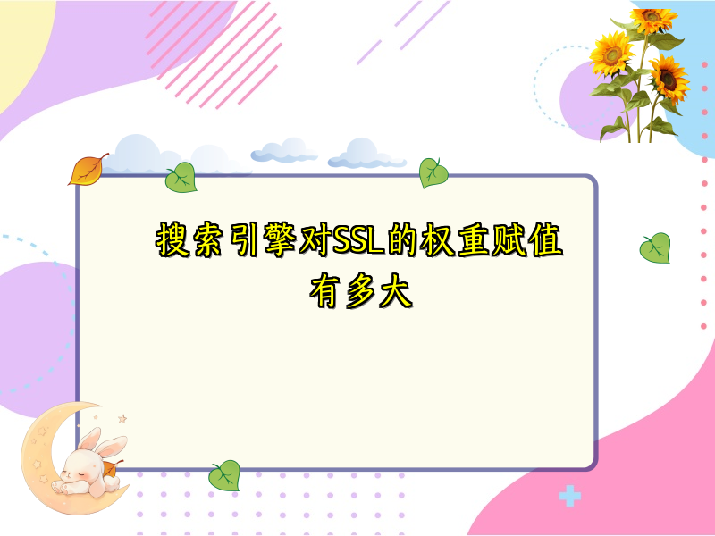 搜索引擎对SSL的权重赋值有多大