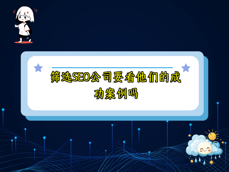 筛选SEO公司要看他们的成功案例吗