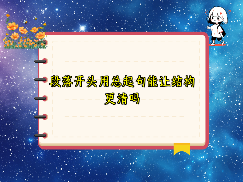 段落开头用总起句能让结构更清吗