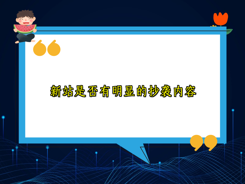 新站是否有明显的抄袭内容