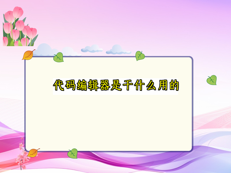 代码编辑器是干什么用的